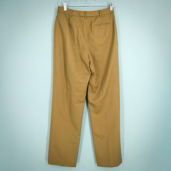 Brooks Brothers Size 8 Tan Beige Button Zip Full Length Lined Wool Dress Pants - Picture 4 of 7